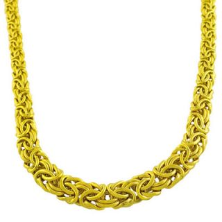 Fremada Gold over Sterling Silver Graduated Byzantine Necklace