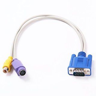 NEW VGA to TV CONVERTER S VIDEO+RCA OUT CABLE ADAPTER Electronics