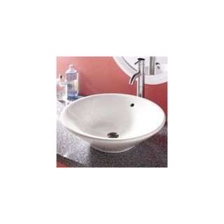 Classically Redefined Round Ceramic Vessel Bathroom Sink with Overflow