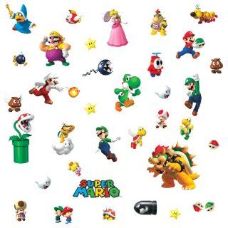 Roommates 675Scs Nintendo New Super Mario Wii Peel And Stick Wall Decals   Decorative Wall Appliques  