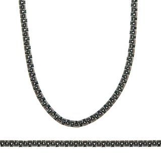 Stainless Box 4.0mm Black Bracelets Length  8 Jewelry