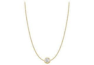 Diamond By The Yard Necklace in 14K Yellow Gold Bezel Set 0.25.ct.tw Fine Jewelry Vault Jewelry