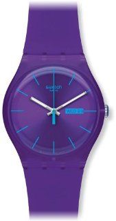 Swatch Men's SUOV702 Quartz Purple Dial Date Plastic Watch Swatch Watches