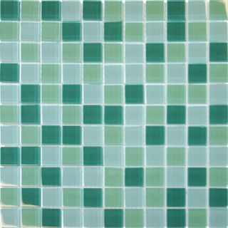 12 x 12 Crystallized Glass Mosaic in Green Blend