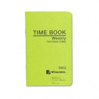 Wilson Jones Foreman's Pocket Size Employee Time Book, 4.13 x 6.75 Inches, 36 Pages, Green (WS802)  Blank Timecards 