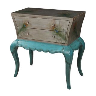 Gails Accents Brittney Peacock Feather 2 Drawer Chest