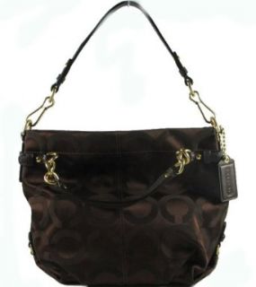 Coach Signature Op Art Brooke Carly Shoulder Convertiable Hobo Handbag Bag Tote 14147 Brown Clothing