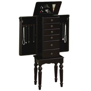 Powell Furniture Antique Black Petite Ebony Jewelry Armoire with