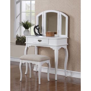 Poundex Bobkona Vanity Set with Mirror