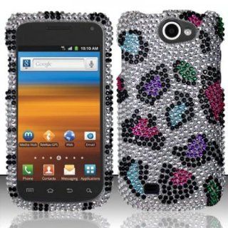 Silver Colorful Leopard Bling Gem Jeweled Crystal Cover Case for Samsung Galaxy Exhibit 4G SGH T679 Cell Phones & Accessories