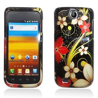 Black Red Flower Hard Cover Case for Samsung Galaxy Exhibit 4G SGH T679 Cell Phones & Accessories