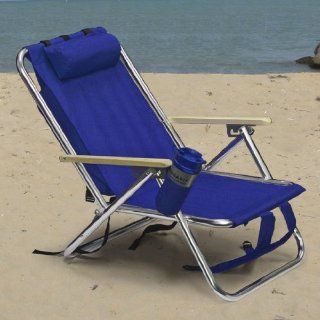 Backpack Beach Chair Folding Portable Blue Solid Construction Camping New  Sports & Outdoors