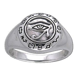 Sterling Silver Eye of Horus, Eye of Ra Egyptian Ring Size 10 Jewelry