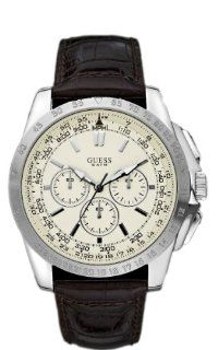 Guess MPH Chrono Brown Leather White Dial Mens Watch W16559G3 at  Men's Watch store.