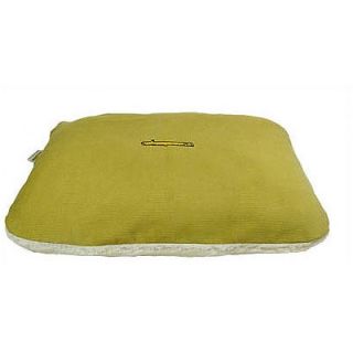 George SF Corduroy Rectangular Pet Bed Cover and Mattress Set in Lime