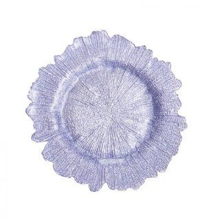 Koyal Wholesale Flora Glass 4 Count Charger Plates, Lavender Kitchen & Dining