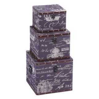Woodland Imports Paris Theme Trinket Box (Set of 3)