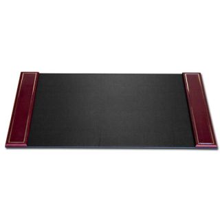 Series 24kt Gold Tooled Leather 34 x 20 Side Rail Desk Pad in Burgundy