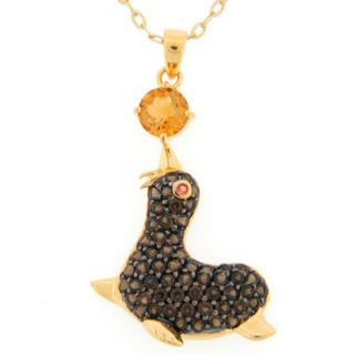 Meredith Leigh Round Topaz Seal Pendant and Chain