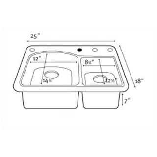 Swanstone Swanstone Classics 25 x 18 Space Saver Double Bowl Kitchen