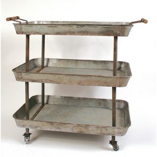Creative Co Op Casual Country Tin 3 Layer Cart