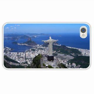 Tailor Apple Iphone 4 4S City Brazil Rio De Janeiro Christ The Redeemer Top View Of Innervation Present White Cellphone Shell For Everyone Cell Phones & Accessories