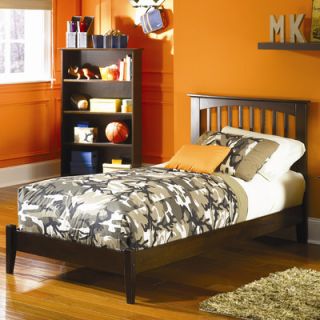 Atlantic Furniture Brooklyn Platform Bed with Open Footrail in Antique