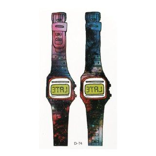 Watch Printed Temporary Instant Wrist Transfer Tattoos Sticker Colorful Health & Personal Care
