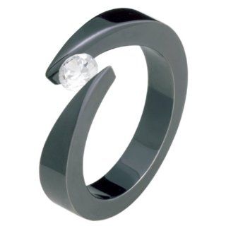 Shrya   Exquisite Black Titanium Wedding Band for Him and/or Her Alain Raphael Jewelry
