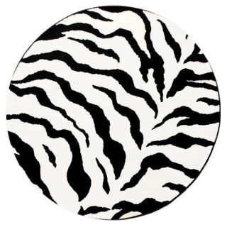 Earth Zebra Print Black/Ivory Rug