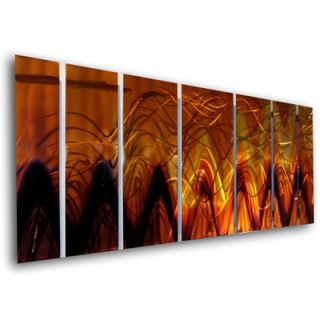 All My Walls Abstract by Ash Carl Metal Wall Art in Fire   23.5 x 60