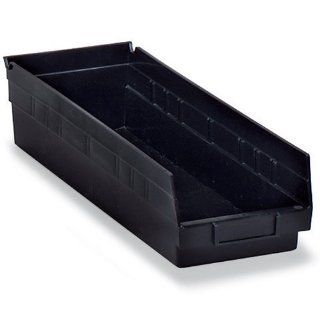 QUANTUM Recycled Shelf Bins  6 5/8 x 17 7/8 x 4"   Black   Lot of 20