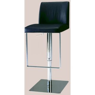Chintaly Adjustable Swivel Stool with Upholstered Seat in Black