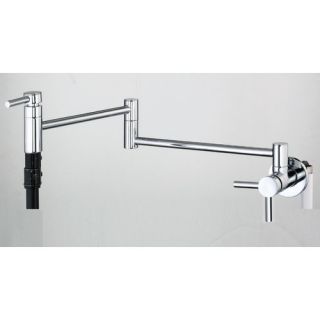 Double Handle Wall Mount Pot Filler Faucet with Metal Lever Handle