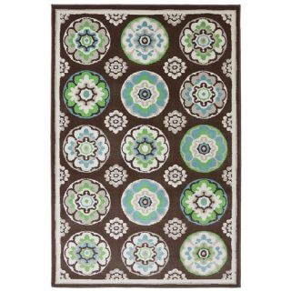 Outdoor Patio Woven Brown Clover Leaf Rug