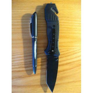 Smith & Wesson SWFR2S Extreme Ops Knife with Coated Tanto Blade and Rubber Coated Handle, Black