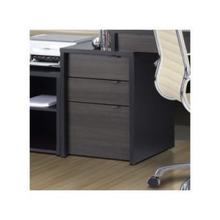 Nexera Sereni T Three Drawer File Cabinet in Black/Ebony