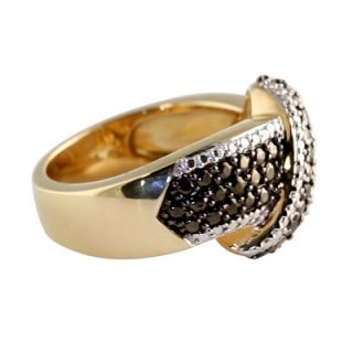 Palm Beach Jewelry 18k Gold/Silver Black and White Diamond Ring