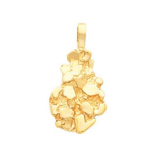 Jewelryweb 10k Yellow Gold Nugget Pendant