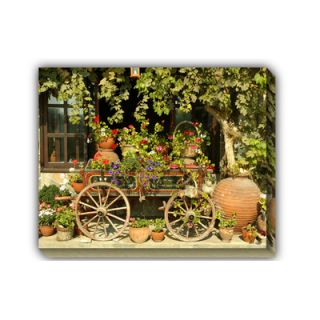 West of the Wind Flower Wagon Outdoor Canvas Art
