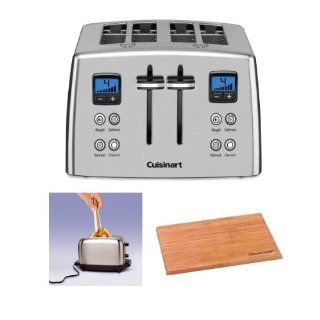 Cuisinart CPT435 Countdown Stainless Steel Toaster Bundle Wooden Tongs For Toaster Kitchen & Dining
