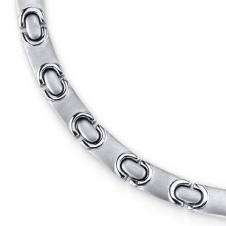 Oravo Amazing Style Titanium Mens Flat Link 20 inch Chain Necklace