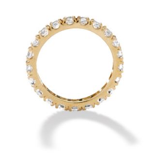 Palm Beach Jewelry 10K Gold Round Cubic Zirconia Eternity Band Ring