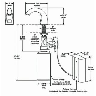 Bobrick Automatic Lavatory Mounted Soap Dispenser Starter Kit