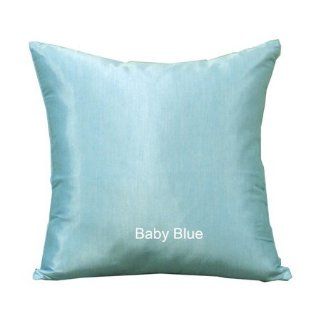 Shopping The Globe   1 Pastel Silk Blend Pillow Cover, 16"x16" (Pillow Not Included)   Baby Blue   Pillowcases