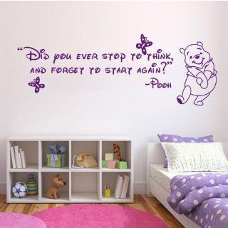 WallStickersUSA Wall Sticker Decal, Did You Ever Stop To Think Winnie The Pooh, Medium  Nursery Wall Stickers  Baby