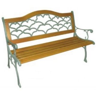 DC America Sea Shell Wood and Cast Iron Park Bench