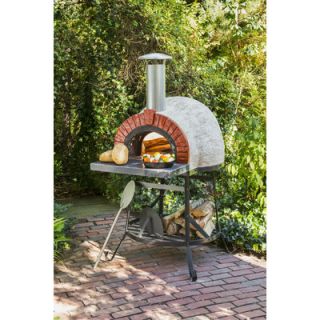 Rustic Natural Cedar Furniture Outdoor Wood Fired Oven with Red Brick