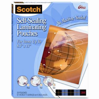 3M Self Sealing Laminating Sheets, 9.6 mils, 8 1/2 x 11, 25/Pk