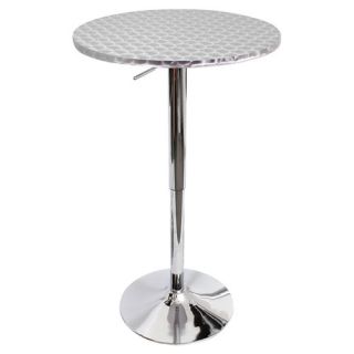 Bistro Adjustable Bar Table in Silver